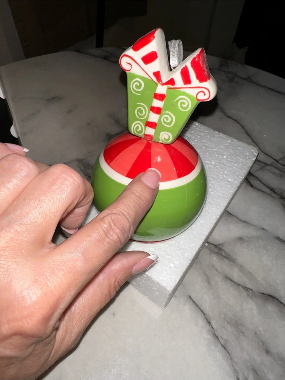 MSC Green and Red Gift-Ball Holiday Ornament
